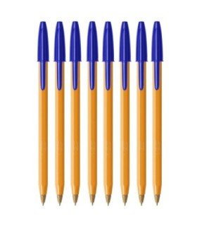 8 SZT x DŁUGOPIS BIUROWY ZE SKUWKĄ BIC ORANGE ORIGINAL FINE 0,8 MM, NIEBIESKI
