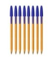 8 SZT x DŁUGOPIS BIUROWY ZE SKUWKĄ BIC ORANGE ORIGINAL FINE 0,8 MM, NIEBIESKI