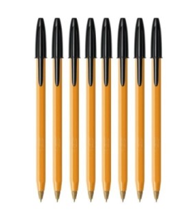 8 SZT x DŁUGOPIS BIUROWY ZE SKUWKĄ BIC ORANGE ORIGINAL FINE 0,8 MM, CZARNY