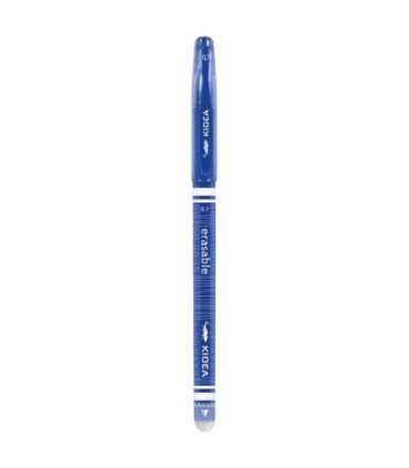 3 szt. x długopis żelowy wymazywalny Kidea z gumką – niebieski, 0.7 mm, pióro