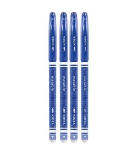 4 szt. x długopis żelowy wymazywalny Kidea z gumką – niebieski, 0.7 mm, pióro