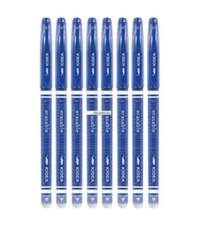 8 szt. x długopis żelowy wymazywalny Kidea z gumką – niebieski, 0.7 mm, pióro