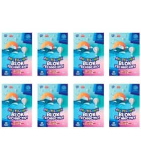 8 szt. x Blok techniczny Astra 10 pastelowych, kolorowych kartek A4