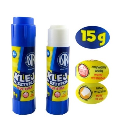 8x klej szkolny, biurowy w sztyfcie 15 g  ASTRA, mocny, niemarszczący papieru