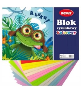 Blok rysunkowy kolorowy REXUS Beniamin A4 16 kartek, 80-100g/m2