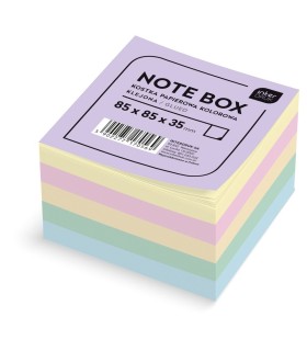 Kostka biurowa papierowa klejona karteczki kolorowa, 85x85x35 mm 350 karteczek INTERDRUK