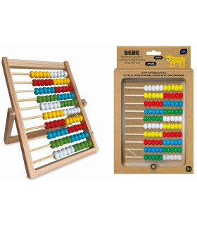 Drewniane liczydło szkolne z podstawką 10 rzędów 100 koralików INTERDRUK