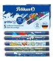 Naboje do piór GRIFFIX długie niebieskie PELIKAN opakowanie 5 sztuk