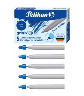 Naboje do pióra kulkowego Griffix niebieskie 5 sztuk PELIKAN