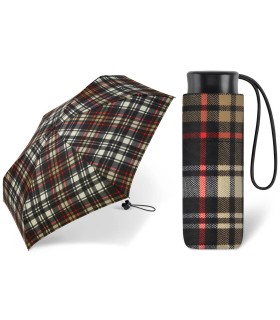 Parasolka do kieszeni lub torebki 16,5 cm składana na 5 Happy Rain w kratę