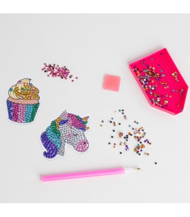 Diamentowe nalepki słodkości 6 dużych naklejek 500 diamentów KIDEA