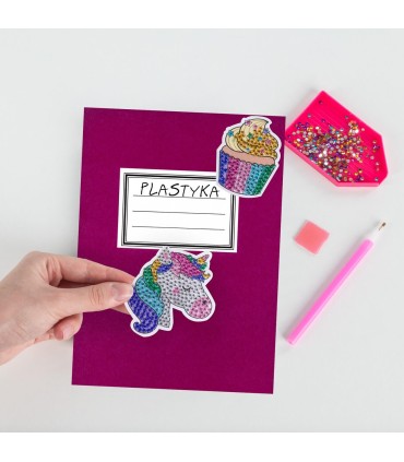 Diamentowe nalepki słodkości 6 dużych naklejek 500 diamentów KIDEA