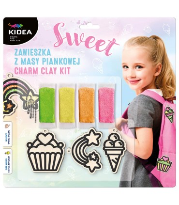 Zestaw kreatywny 3 zawieszki z masy piankowej + łańcuszek SWEET KIDEA
