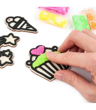 Zestaw kreatywny 3 zawieszki z masy piankowej + łańcuszek SWEET KIDEA