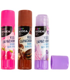 Zestaw 3 zapachowych klejów w sztyfcie Kidea 15 g – truskawka, borówka, czekolada