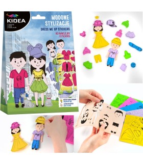 Modowe stylizacje zestaw kreatywny szablony ubranka 80 naklejek KIDEA