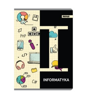 ZESZYT A5 INFORMATYKA, 60 KARTEK, KRATKA, SREBRNA METALIZA BENIAMIN / REXUS