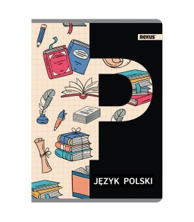 ZESZYT A5 JĘZYK POLSKI, 60 KARTEK, LINIA, SREBRNA METALIZA BENIAMIN / REXUS