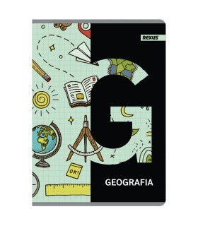 ZESZYT A5 GEOGRAFIA, 60 KARTEK, KRATKA, SREBRNA METALIZA BENIAMIN / REXUS