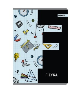 ZESZYT A5 FIZYKA, 60 KARTEK, KRATKA, SREBRNA METALIZA BENIAMIN / REXUS