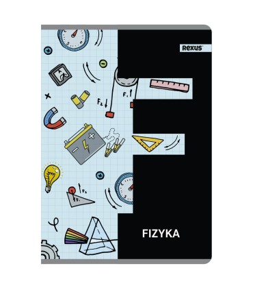 ZESZYT A5 FIZYKA, 60 KARTEK, KRATKA, SREBRNA METALIZA BENIAMIN / REXUS