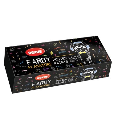 FARBY PLAKATOWE 20ML 12 KOLORÓW, REXUS TEENS