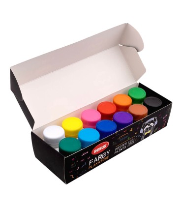 FARBY PLAKATOWE 20ML 12 KOLORÓW, REXUS TEENS