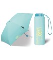 Parasolka przeciwsłoneczna  UV SPF 50 i przeciwdeszczowa Happy Rain, kieszonkowa 16 cm błękitna