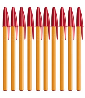 10x długopis BIC Orange Original Fine 0,8 mm, czerwony
