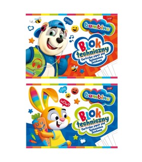 2x Blok techniczny BAMBINO 10 białych kartek A4 Unipap