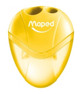 Temperówka podwójna z pojemnikiem Maped - żółta