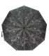 Otwierana i zamykana automatycznie parasolka damska Tiros – Srebrne Krople, czarna