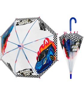 Głęboka bezpieczna parasolka dziecięca PERLETTI przezroczysta WYŚCIGÓWKI