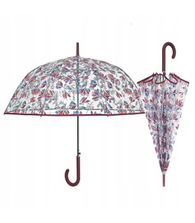 Automatyczny głęboki przezroczysty lekki wytrzymały parasol PERLETTI listki