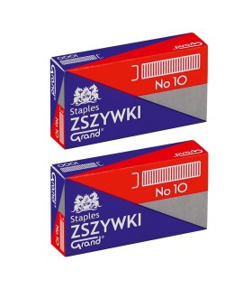 2x Zszywki małe mini "10" 1000 szt. cynkowane, Grand.