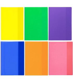 6x kolorowe okładki A5 na zeszyty – każda inna – przezroczyste, mocna folia PVC