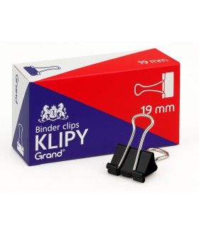 Klipy biurowe, klipsy do organizacji dokumentów, papieru,  19 mm (3/4″), 12 szt., Grand