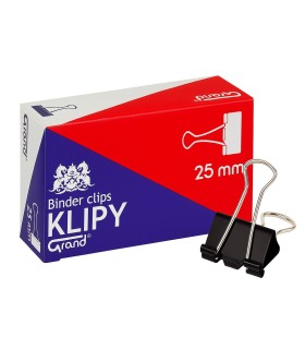 Klipy biurowe, klipsy do organizacji dokumentów, papieru,  25 mm (1″), 12 szt., Grand