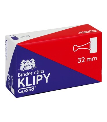 Klipy biurowe, klipsy do organizacji dokumentów, papieru,  32 mm (1 1/4″), 12 szt., Grand