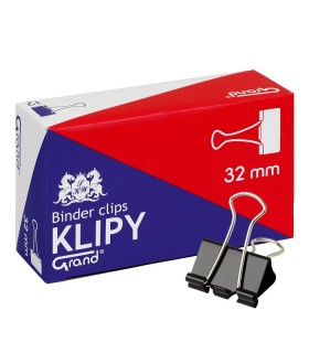 Klipy biurowe, klipsy do organizacji dokumentów, papieru,  32 mm (1 1/4″), 12 szt., Grand