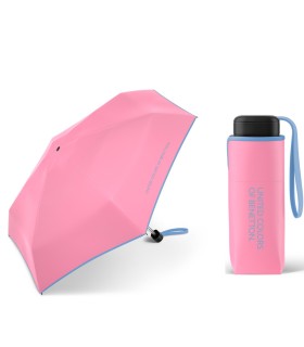Parasolka do kieszeni lub torebki 17 cm składana na 5 BENETTON, różowa