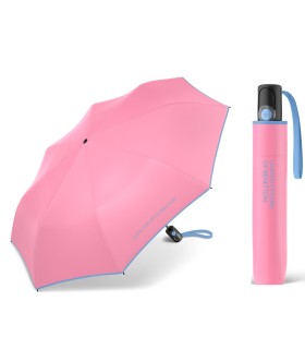 Automatyczna parasolka do torebki BENETTON z kontrastową lamówką, różowa