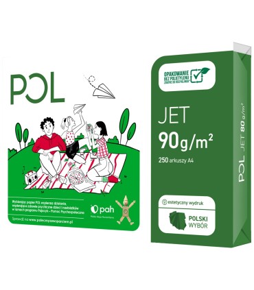 Papier biurowy ksero biały do drukarki POLSPEED A4 90g, klasa A, 166CIE, 250g arkuszy