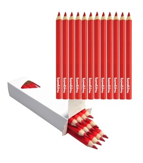 Kredki w drewnianej oprawie grube trójkątne 12 sztuk  Bambino czerwone