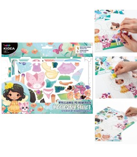 Zestaw kreatywny wyklejanka po numerach KIDEA MAGICZNY ŚWIAT