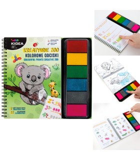 Zestaw kreatywny książeczka KIDEA KREATYWNE ZOO kolorowe odciski paluszkami
