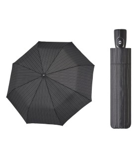 Automatyczna parasolka męska do teczki DOPPLER Fiber Magic, szara w paski