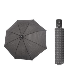 Automatyczna parasolka męska do teczki DOPPLER Fiber Magic, szara w romby