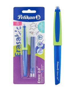 Długopis wymazywalny Pelikan Erase 2.0 niebieski + 2 wkłady blister
