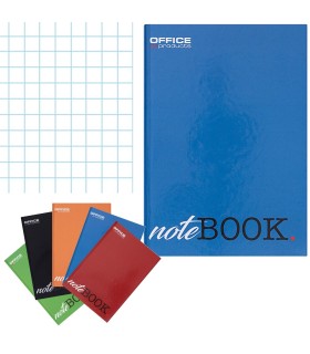 Brulion OFFICE PRODUCTS A4 w kratkę 96 kartek mix kolorów – twarda okładka